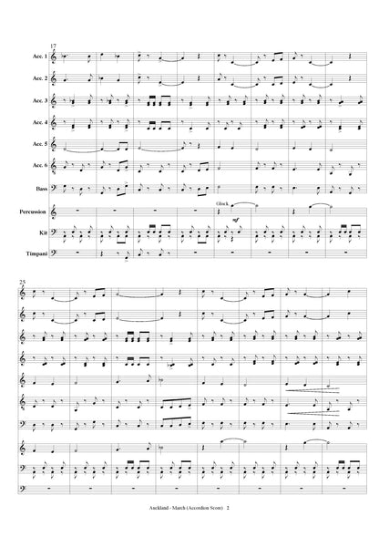 Auckland March Accordion Ensemble, Score and all Parts