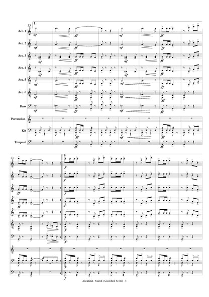 Auckland March Accordion Ensemble, Score and all Parts