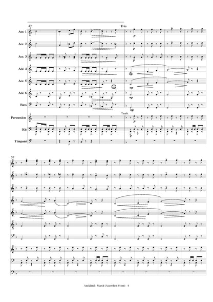 Auckland March Accordion Ensemble, Score and all Parts
