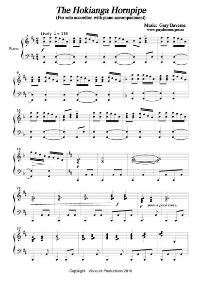 Hokianga Hornpipe (Duet - For solo accordion with piano accompaniment)