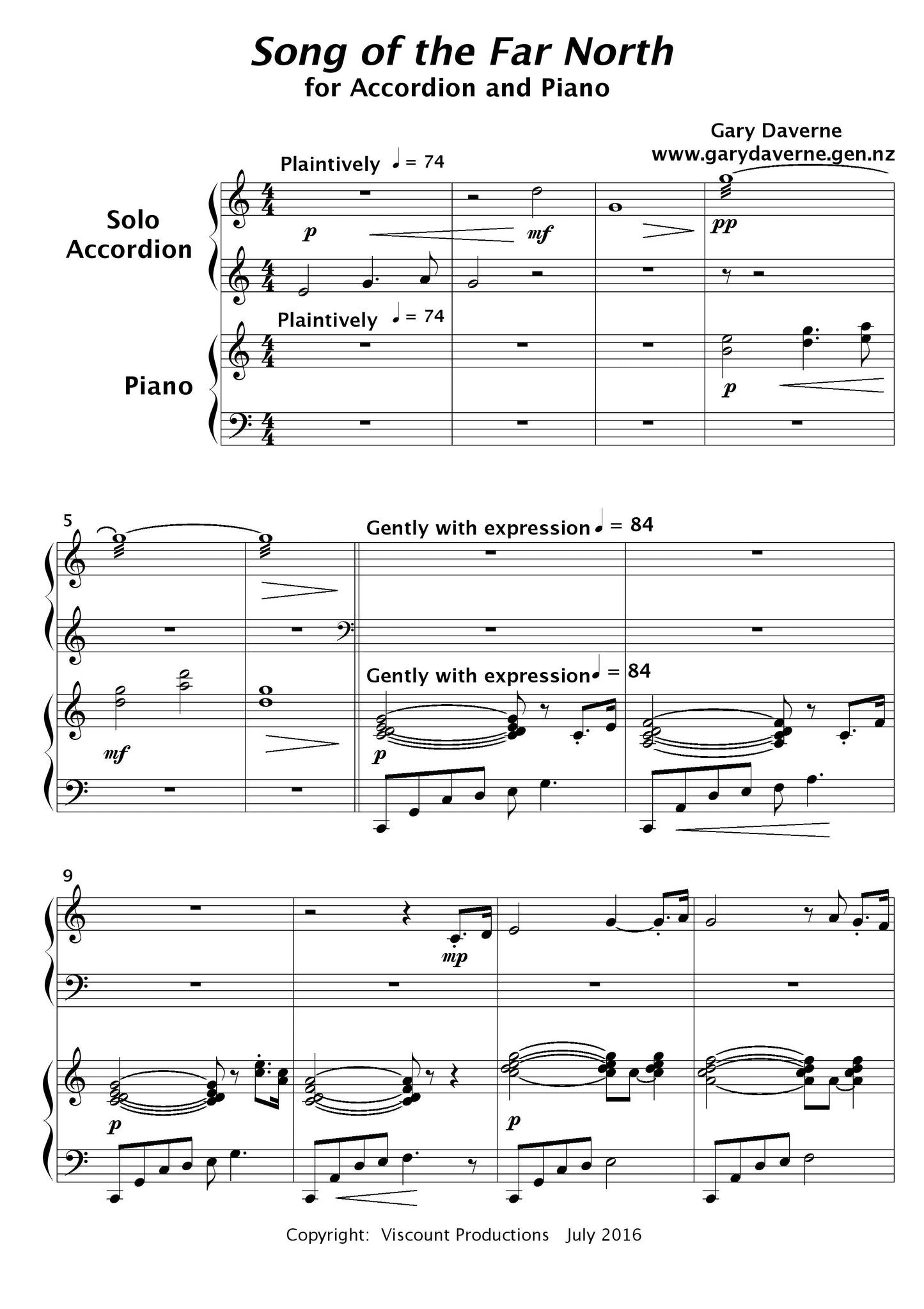 Song of the Far North (Duet for accordion and piano)