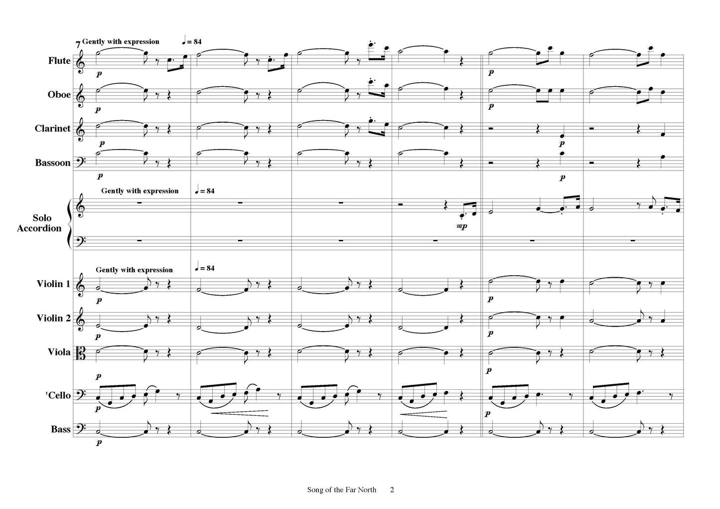 Song of the Far North for solo accordion and small orchestra