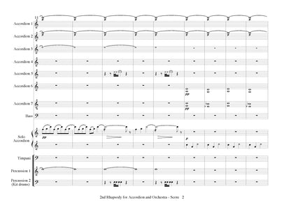 2nd Rhapsody for Solo Accordion and Symphony Orchestra - Score & All Parts