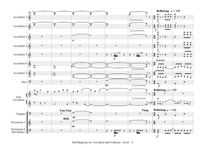 2nd Rhapsody for Solo Accordion and Symphony Orchestra - Score & All Parts