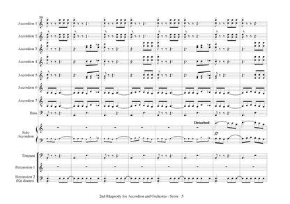 2nd Rhapsody for Solo Accordion and Symphony Orchestra - Score & All Parts