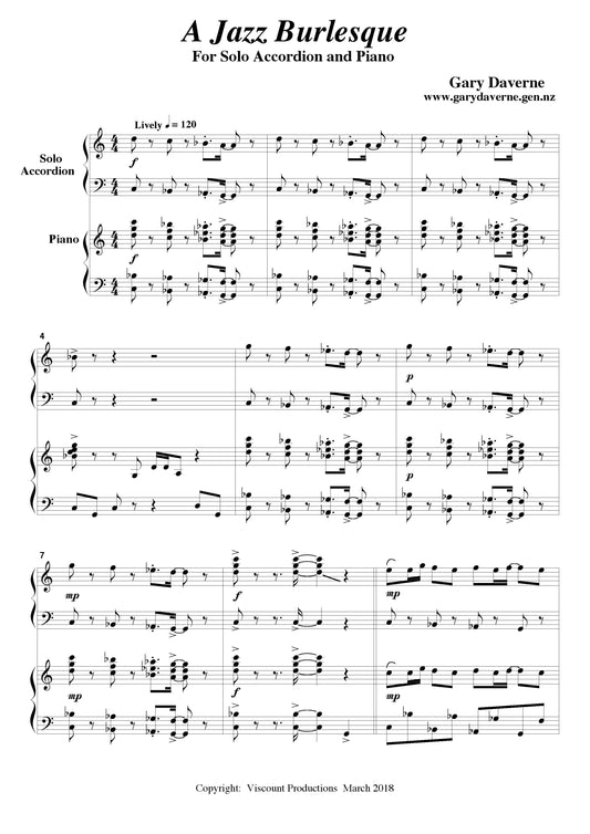 A Jazz Burlesque (accordion and piano duet)
