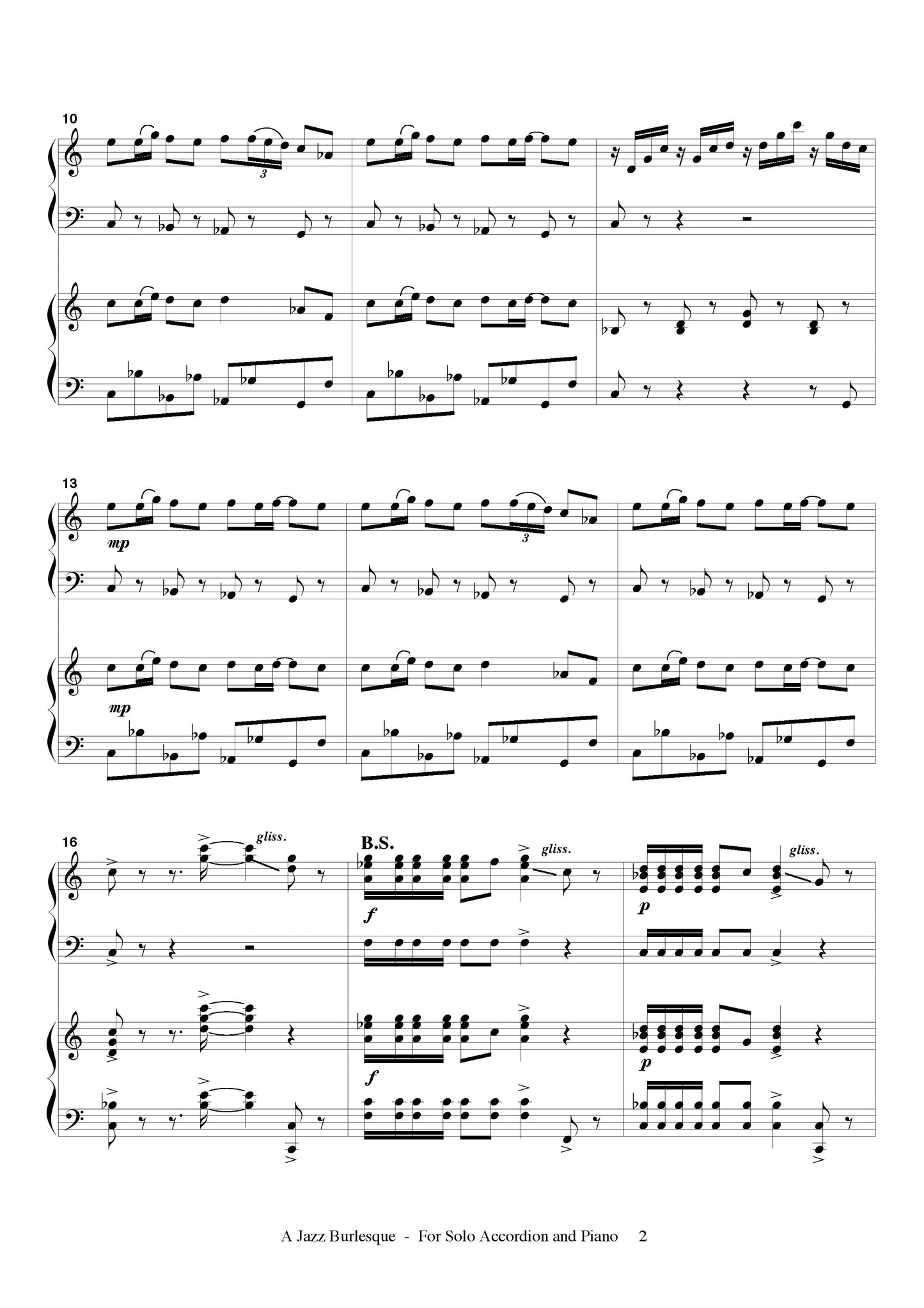 A Jazz Burlesque (accordion and piano duet)