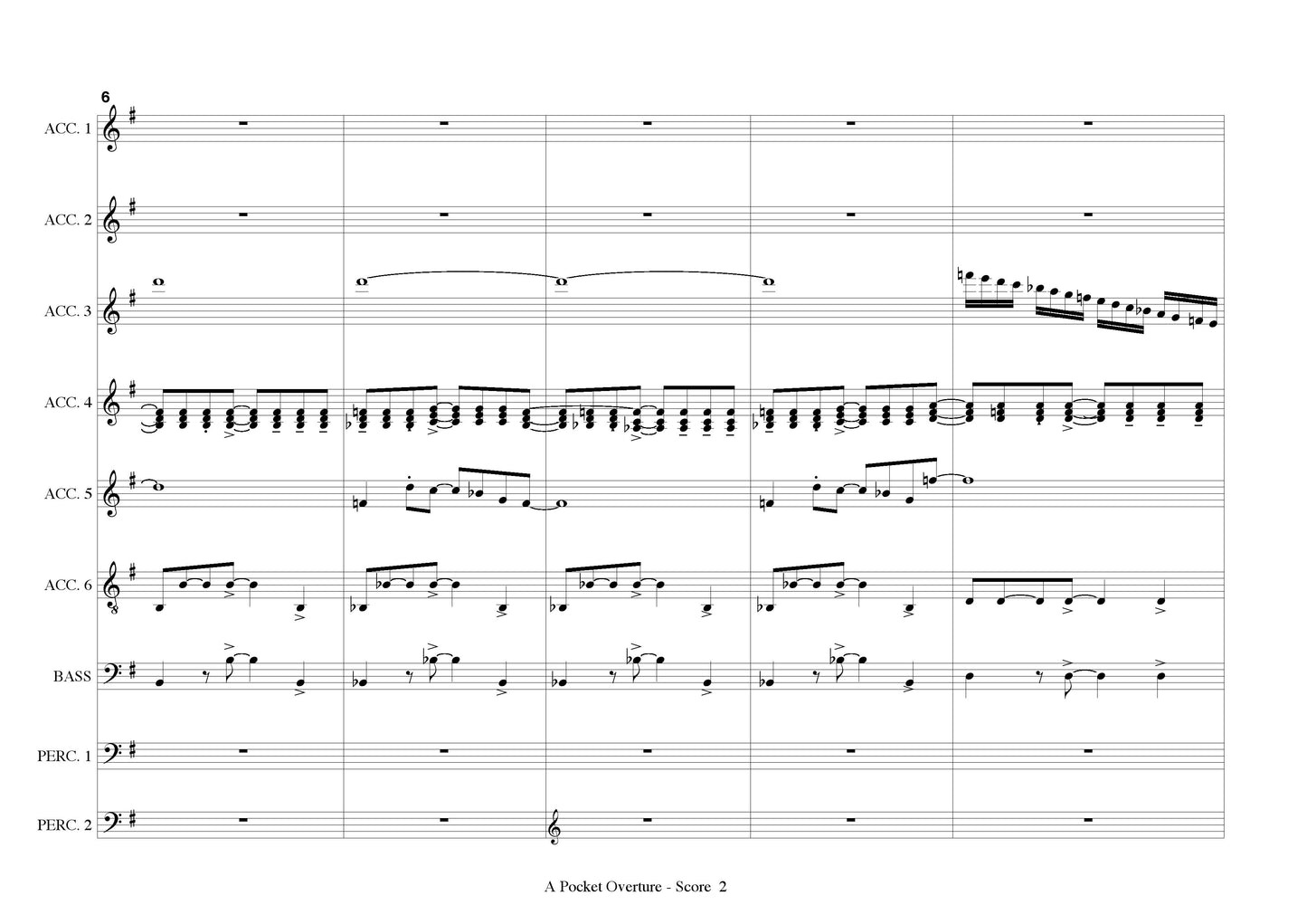 A Pocket Overture for Accordion Ensemble, Score and all Parts