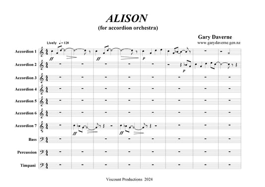 Alison for Accordion Ensemble Score, Parts