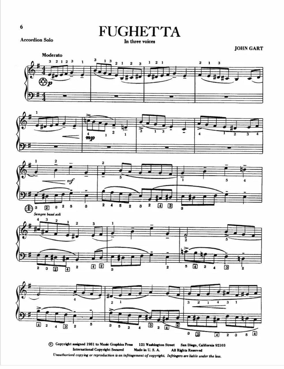 Fughetta  (Solo)