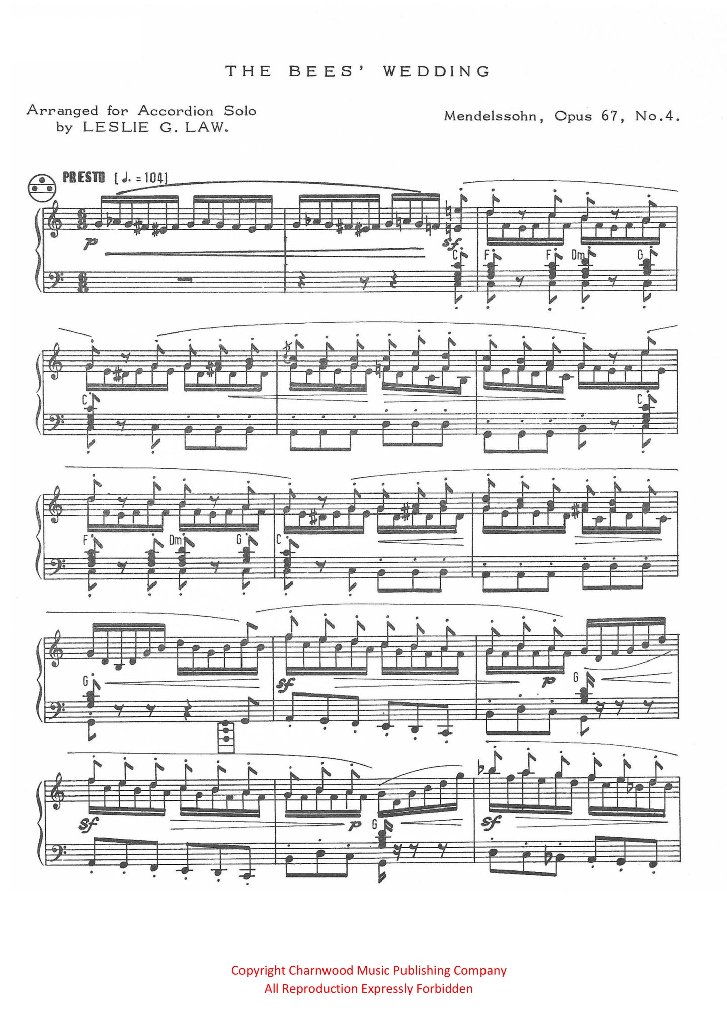The Bee's Wedding (Spinning Song) (Solo)