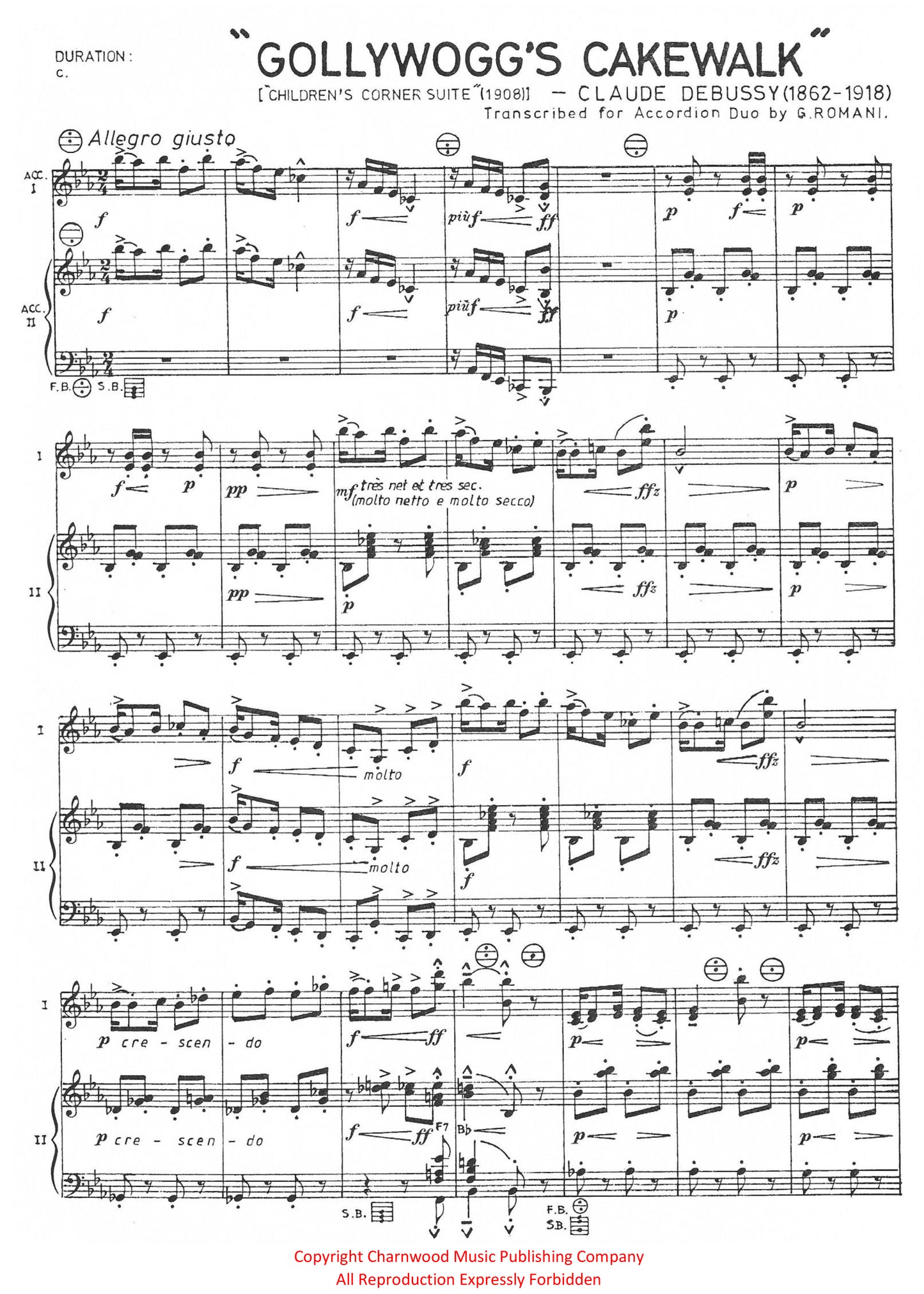 Golliwogg’s Cakewalk (Duet)