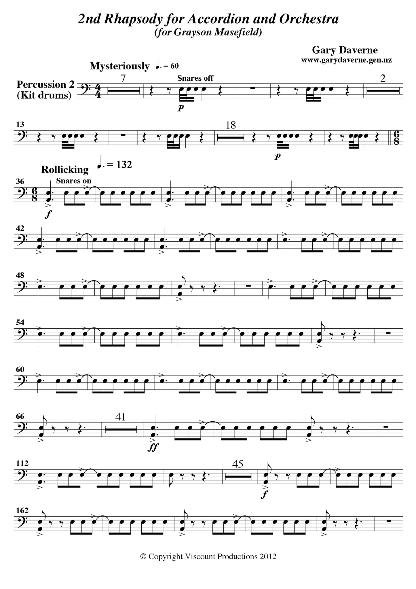2nd Rhapsody for Solo Accordion and Symphony Orchestra - Score & All Parts