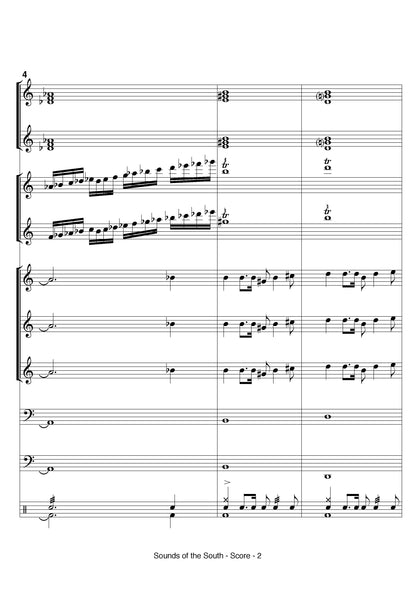 Sounds of the South (arranged for Accordion Orchestra), Score and All parts