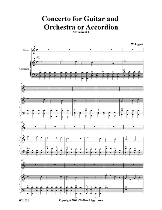 Concerto for Guitar and Orchestra or Guitar and Accordion