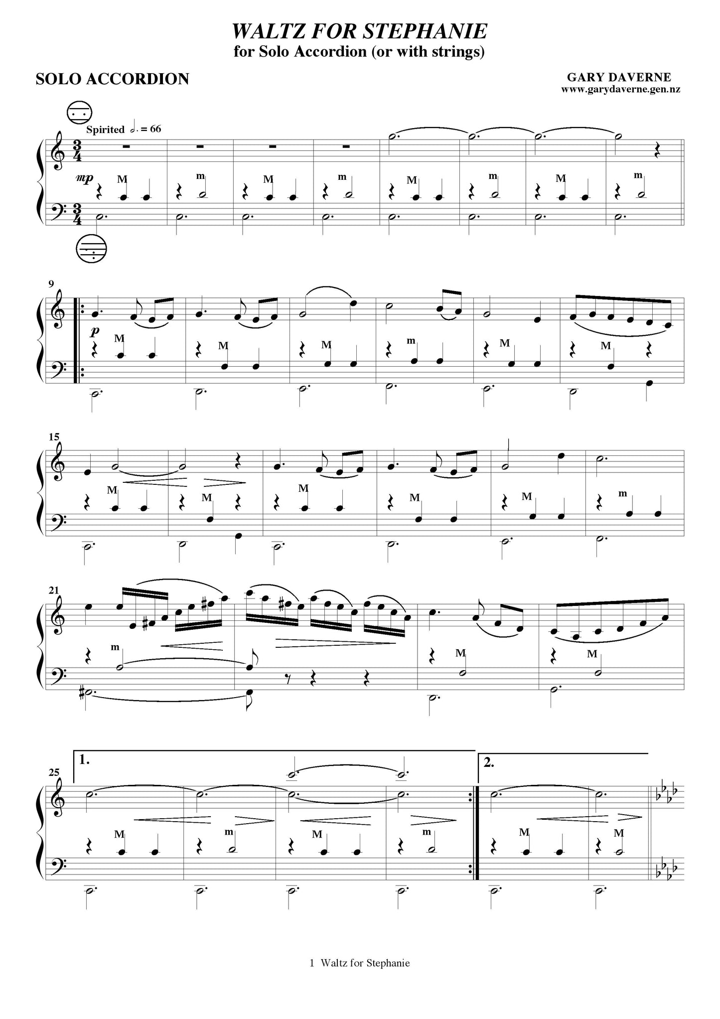 Waltz For Stephanie (for solo accordion and string ensemble)