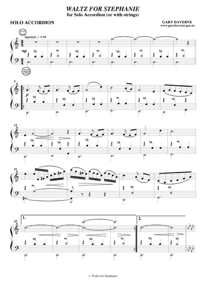 Waltz For Stephanie (for solo accordion and string ensemble)