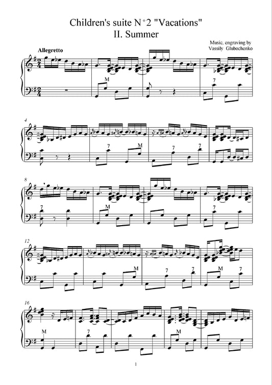 "Summer" from CHILDREN'S SUITE 2 "Vacations" (Solo)