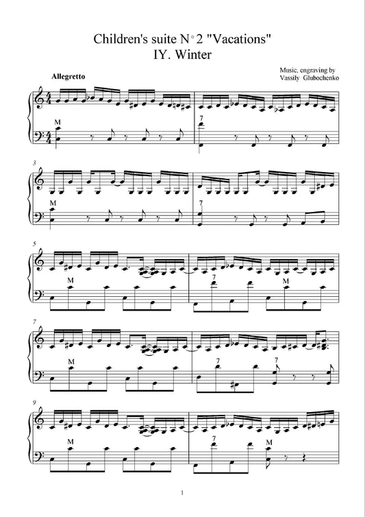 "Winter" from CHILDREN'S SUITE 2 "Vacations" (Solo)