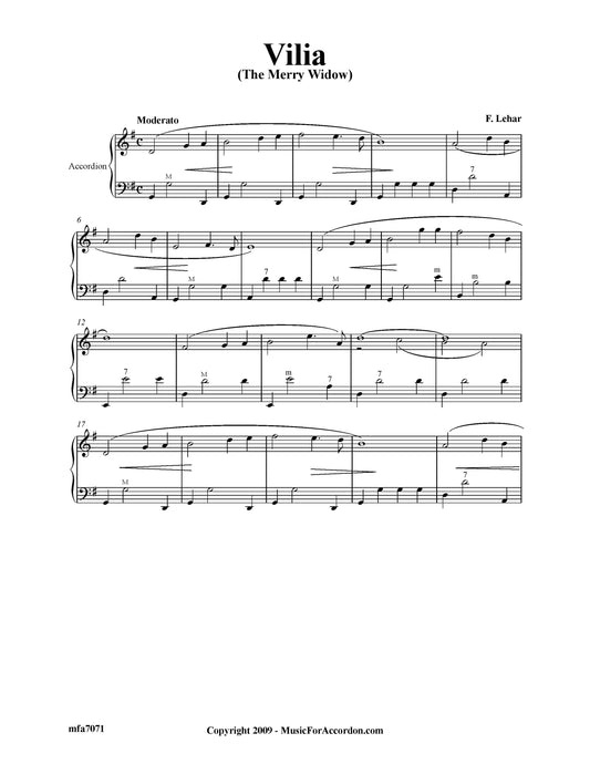 Vilia (The Merry Widow) (Solo)