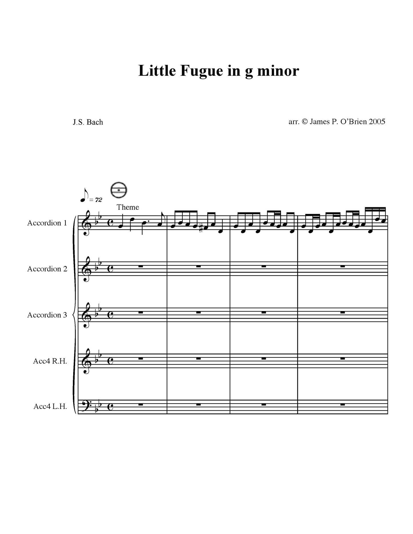 Little Fugue in G - Score only