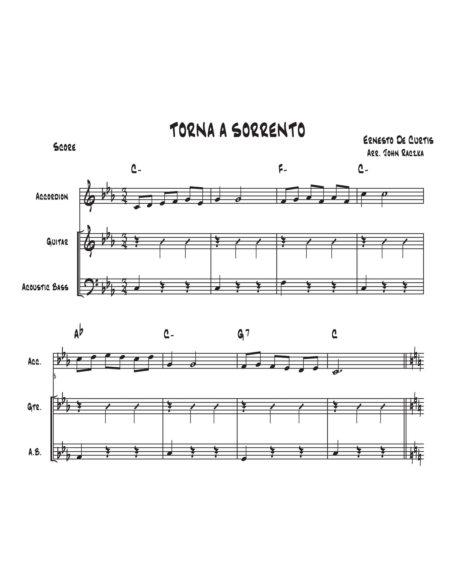 Torna A Sorrento (Come Back to Sorrento) (Trio)