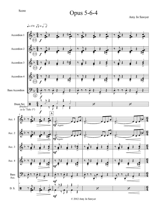 Opus 5-6-4 Score & Parts