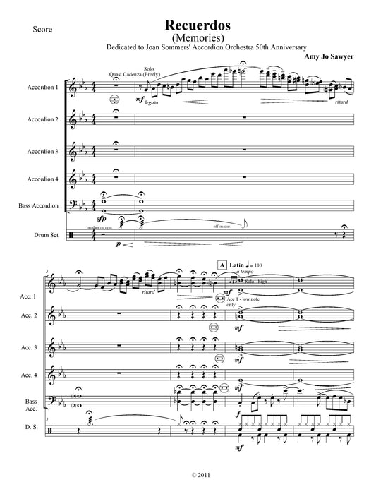 Recuerdos (Memories) Score & Parts