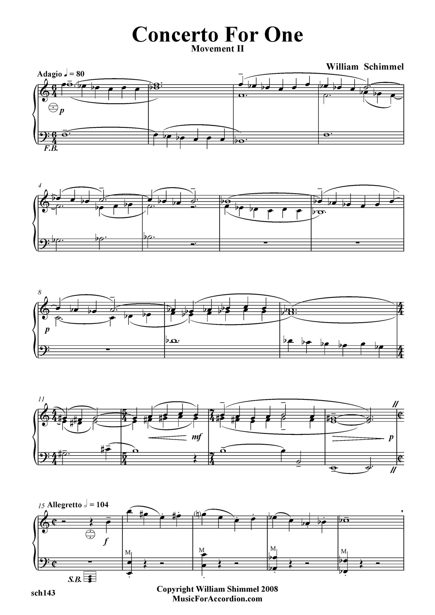 Concerto For One