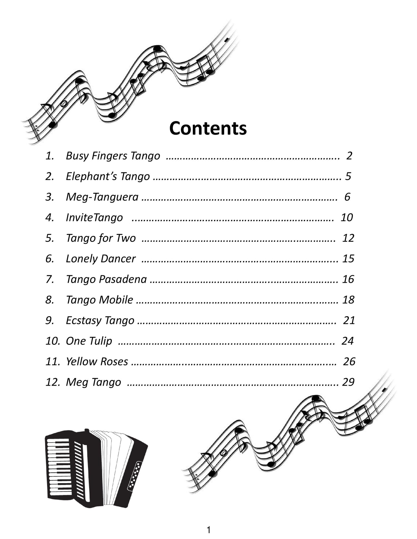 Twelve Hot Tango Compositions For Solo Accordion