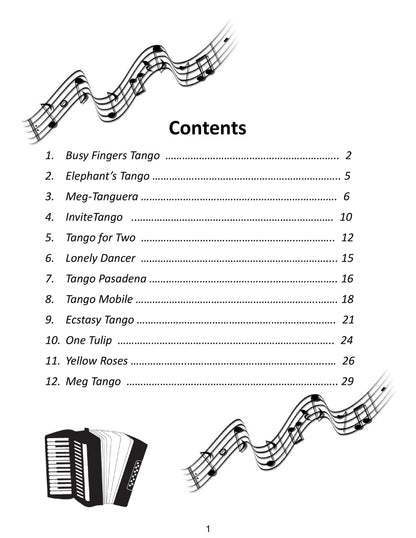 Twelve Hot Tango Compositions For Solo Accordion